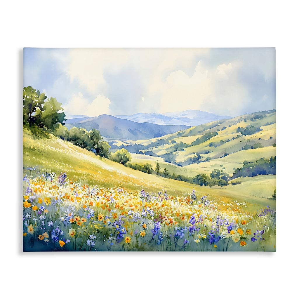 Stupell Spring Meadow with Distant Mountain Canvas Wall Art Design By Franklyn Gregory