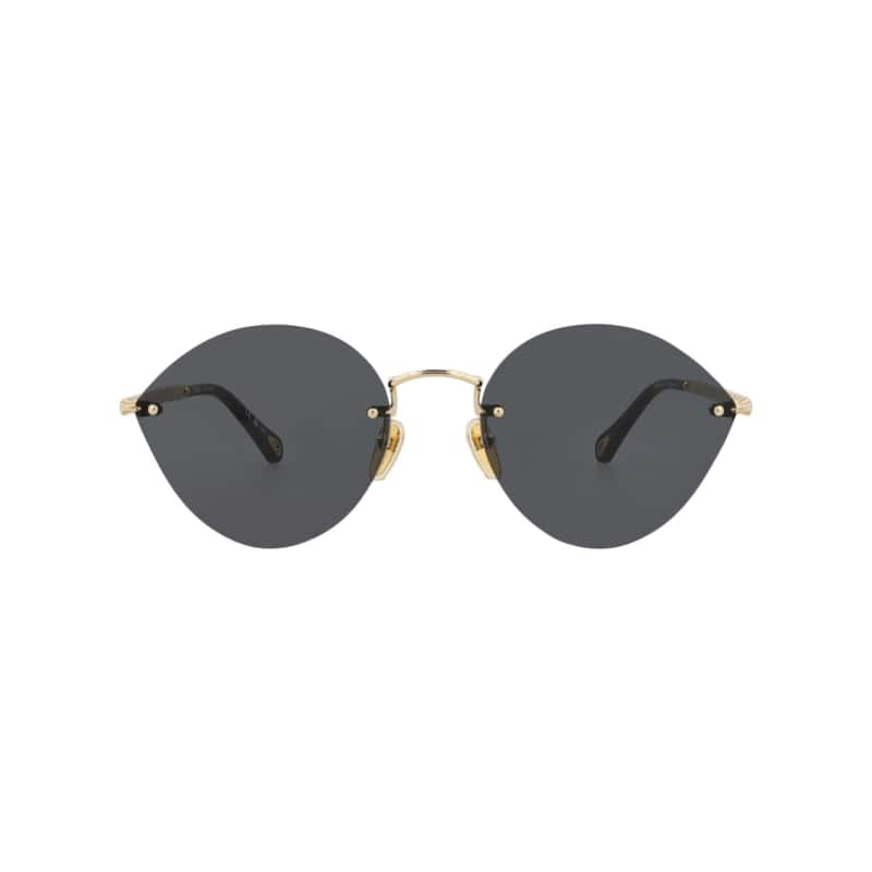 Chloé Cat Eye-Frame Metal Sunglasses - Gold Gold Grey - Multi - Grey Lens