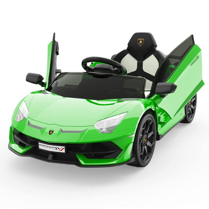 Ride on Car for Kids 12V Licensed Lamborghini Electric Vehicles Battery Powered Sports Car with Control - Green