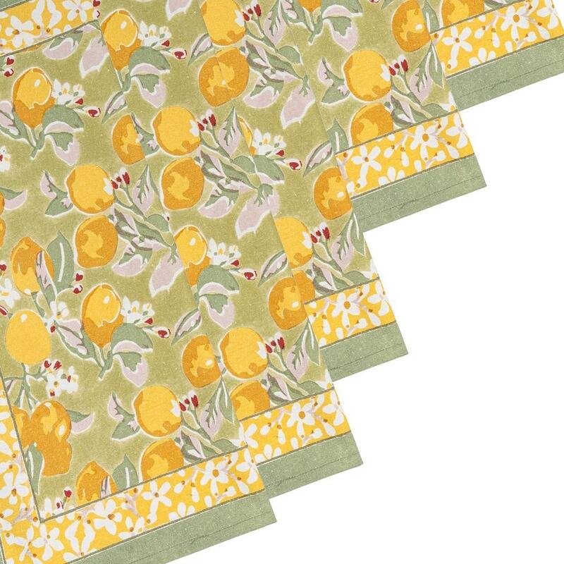 Couleur Nature Citron Napkins - Set of 6 - 19" x 19" - 19 x 19