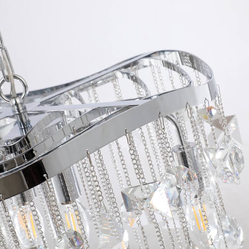 6-Light Crystal Cascade Statement Chandelier