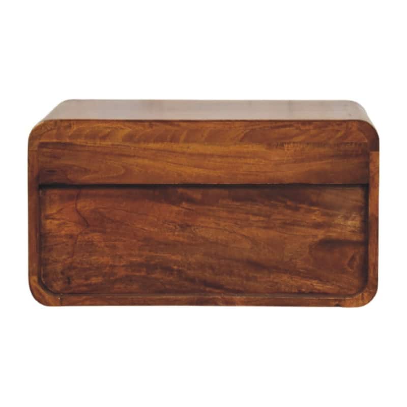 HomeRoots 22" Chestnut Solid Wood One Drawer Floating Nightstand