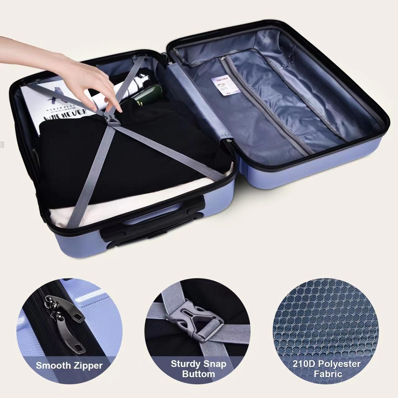 Luggage Expandable ABS Hardside Carry-on Suitcase with TSA-image