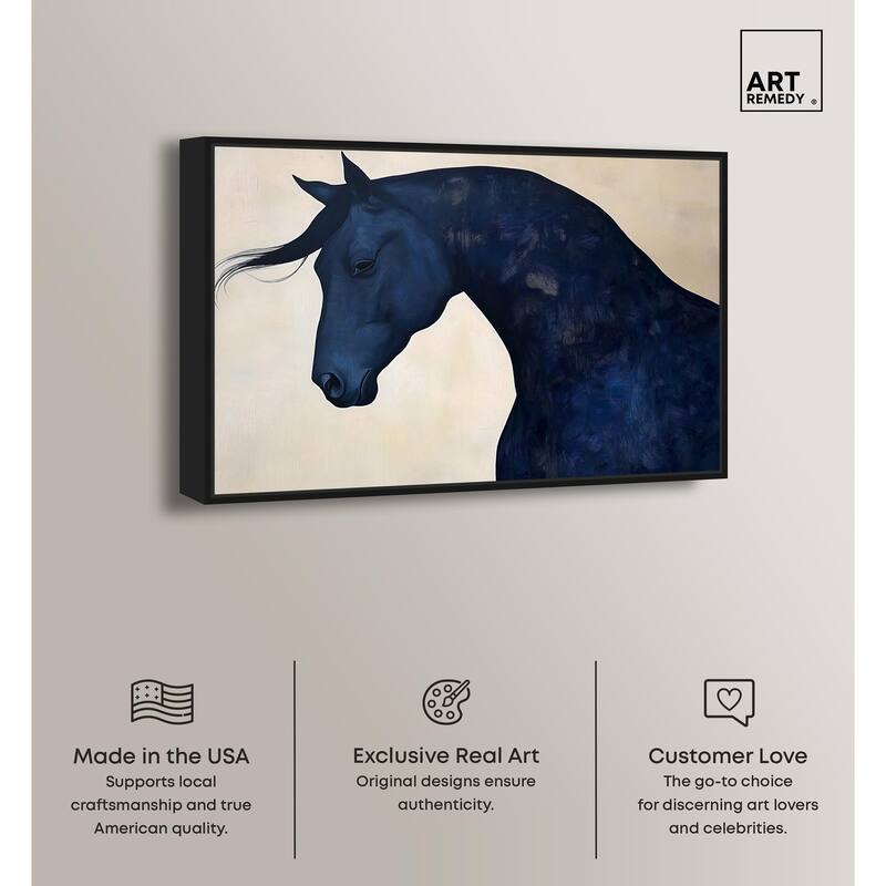 Blue Horse I Canvas by Art Remedy