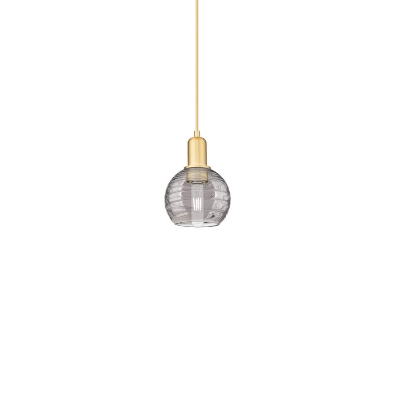 Innovations Lighting 716-1P-8-6 Athens Deco Swirl Pendant Athens Deco - Satin Gold / Light Smoke Deco Swirl