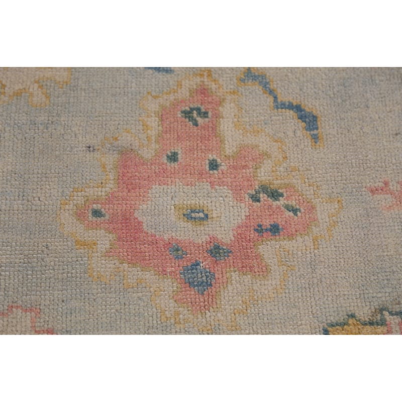 Hand Knotted Oriental 100% Wool Carpet Transitional All-Over Beige & Ivories Oushak Area Rug - 13' 2'' X 9' 5''