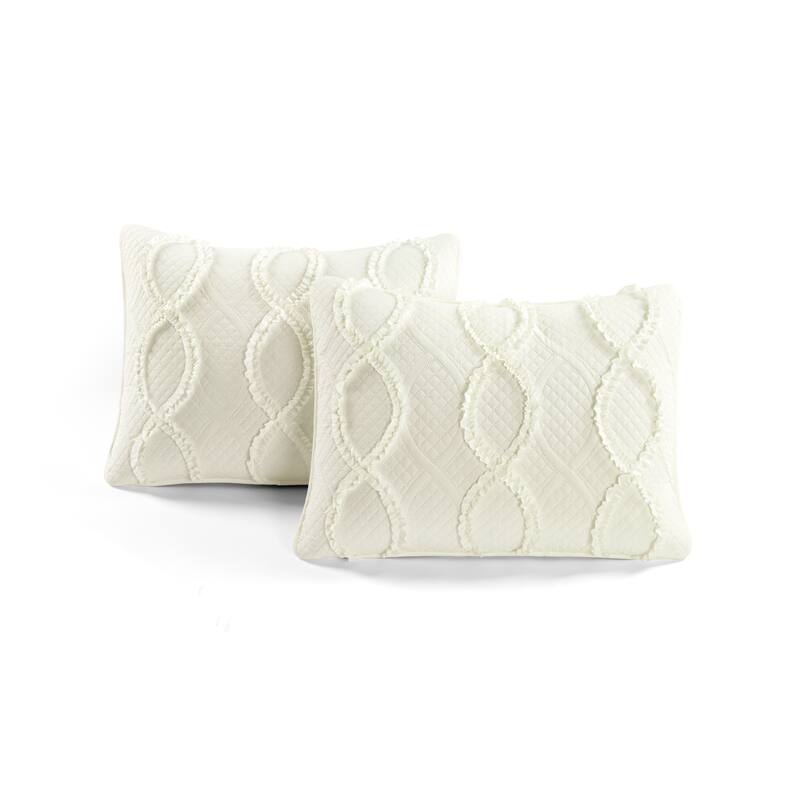 Lush Decor Avon Textured Ruffle 3 Piece Quilt Set