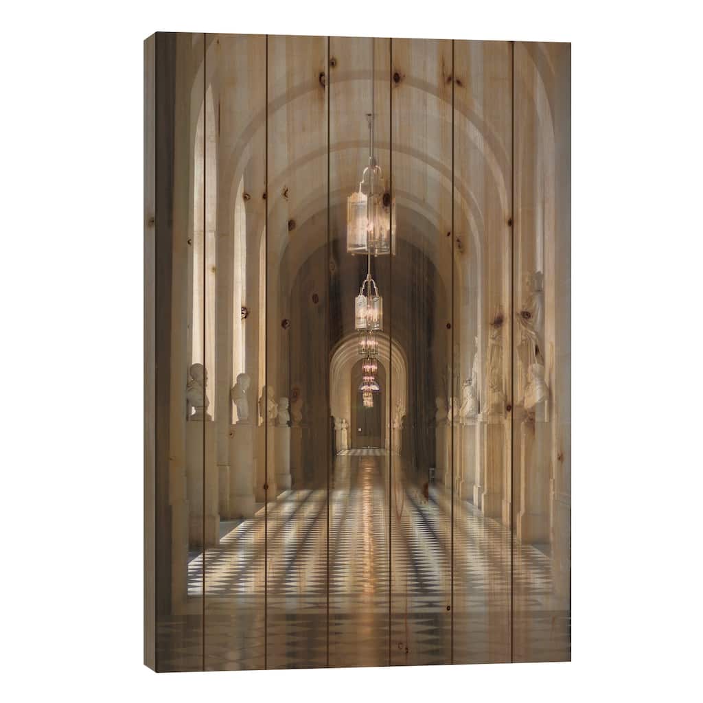 Hallway Of Statues, Palace Of Versailles, Ile-de-France, France Print On Wood by Lisa S. Engelbrecht - Multi-Color