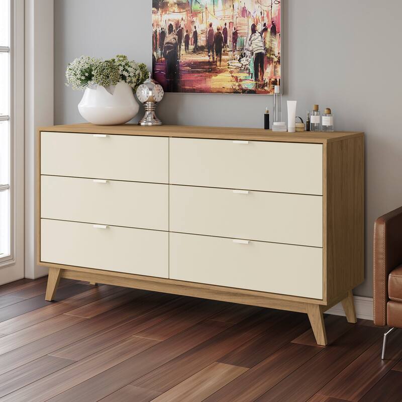 Kappesberg New Hanford 3-Piece Bedroom Set, six (6)-Drawer Dresser & Two (2) 2-Drawer Nightstand