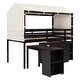 preview thumbnail 4 of 7, Twin Size Loft Bed with Rolling Cabinet, Shelf, Tent, Space-Saving Design