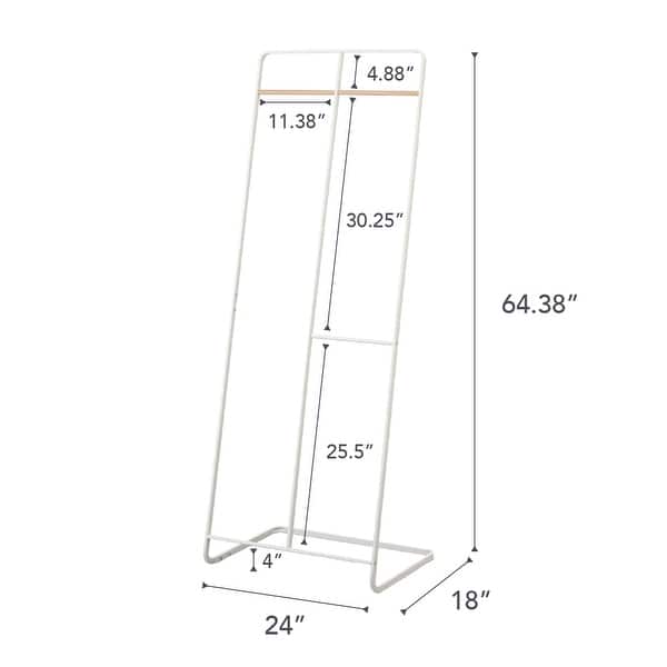 Yamazaki Home Coat Rack, Steel, Holds 15.4 lbs - L 17.72 x W 24.02 x H 64.17 inches