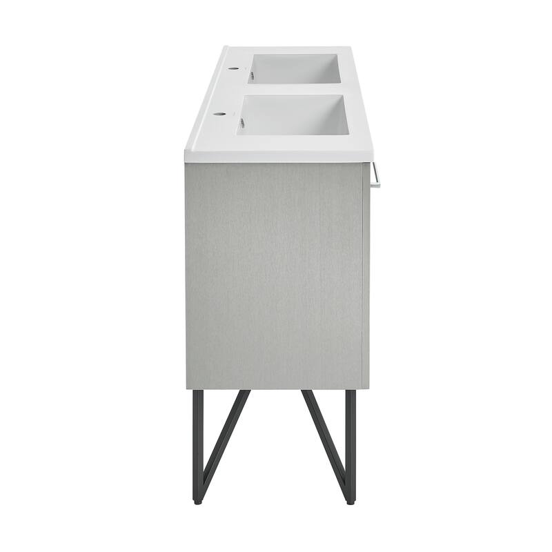 Swiss Madison Annecy 60" Double, Two Doors, One Drawer, Bathroom Vanity