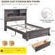 preview thumbnail 59 of 66, Farmhouse Bed Frame with 54" Tall Storage Bookcase Headboard