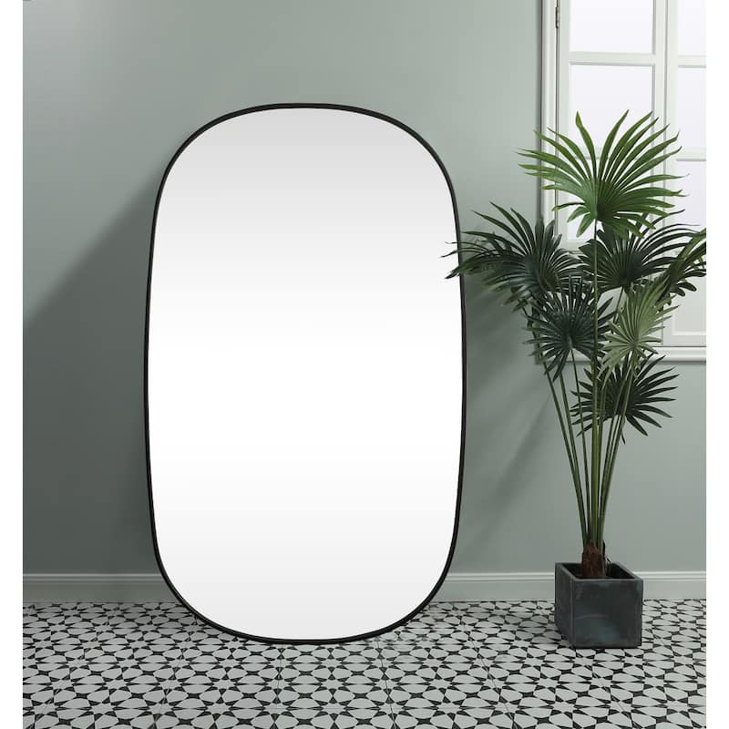 Indigo Home Metal Frame Oval Mirror 36x60 Inch