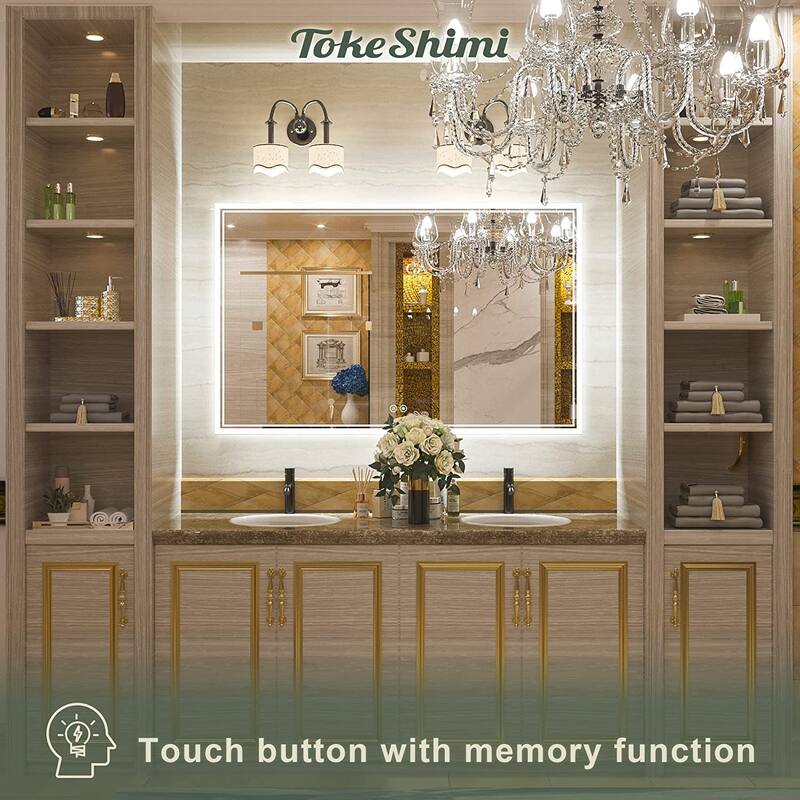 TokeShimi LED Bathroom Vanity Mirror, Anti-Fog Dimmable Wall Mirror