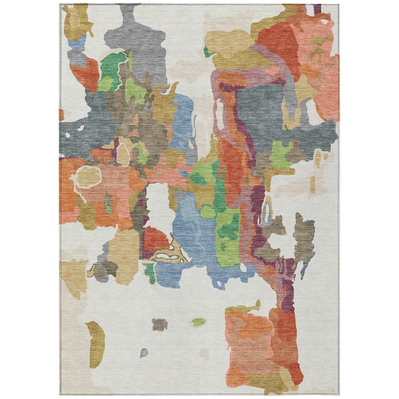 Machine Washable Indoor/ Outdoor Abstract Glam Chantille Rug