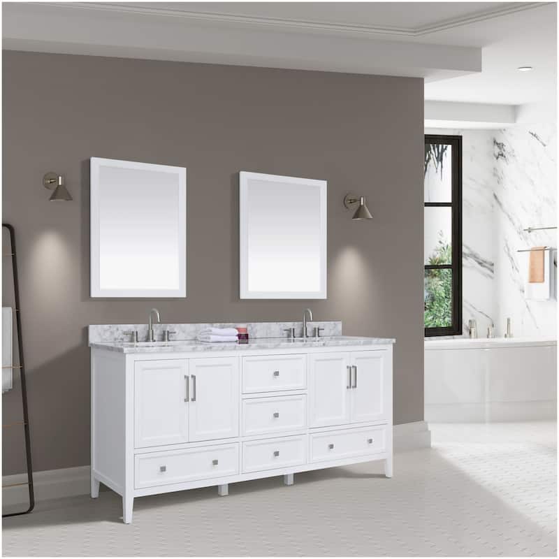 Avanity EVERETTE-V72-WT Everette 72" Double Free Standing Vanity