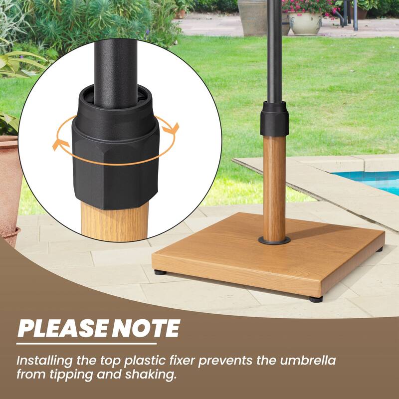 Outdoor Market Umbrella Base Holder Square Concrete / Cement Metal w/Wheels
