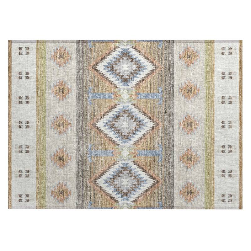 Machine Washable Indoor/ Outdoor Global Chennai Chantille Rug
