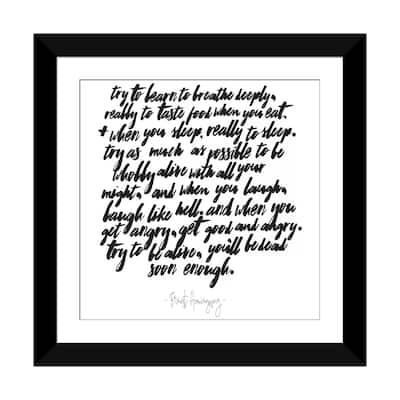 iCanvas "Hemingway Try To Be Alive Quote" by Honeymoon Hotel
