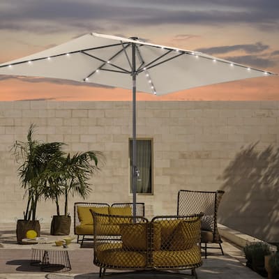 LIVOOSUN 6x9Ft LED Patio Umbrella Weather Resistant Table Umbrella
