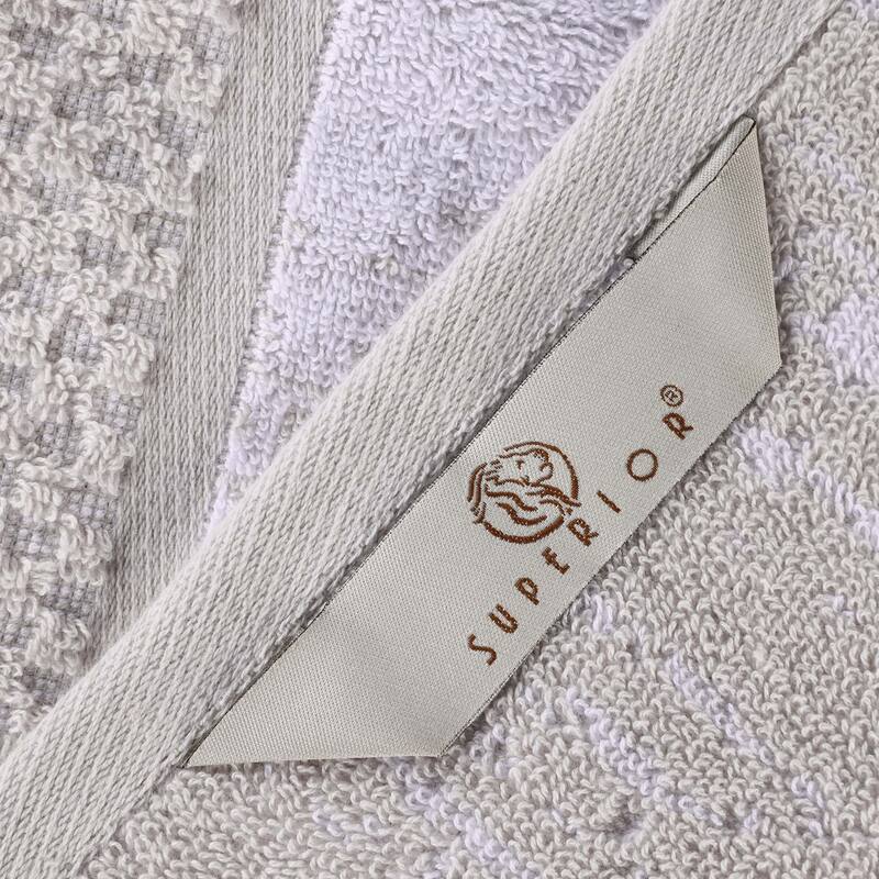 Superior Lodie Cotton Jacquard Solid and Two-Toned Hand Towel Set of 6