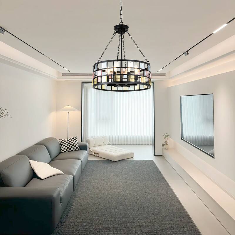 Bella Depot 6-light Pendant Light Modern Colored Chandelier with Adjustable Chian - 17.7"