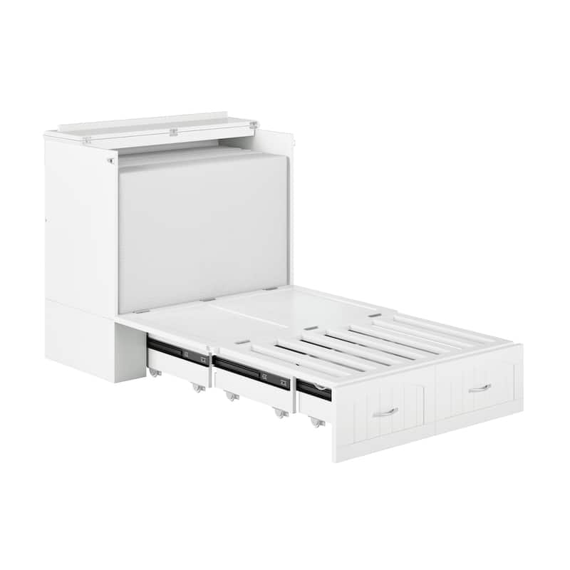 Southampton Murphy Bed Chest with Mattress & Built-In Charger