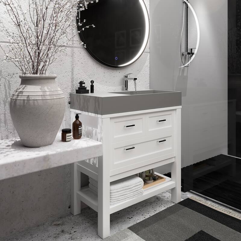 Amelia 36" - 72" Solid Surface Bathroom Vanity Top