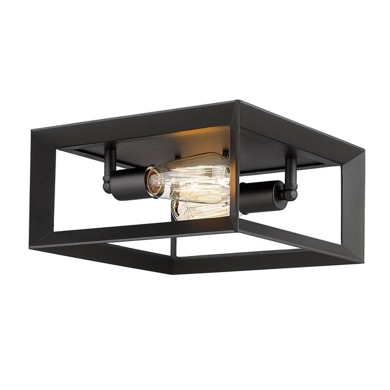 2-Light Modern Flush Mount Light Fixture