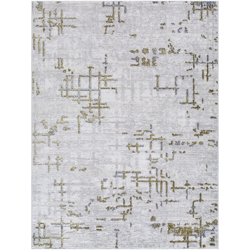 Livabliss Sunrise Modern Abstract Area Rug - Grey - 2' x 2' 11"