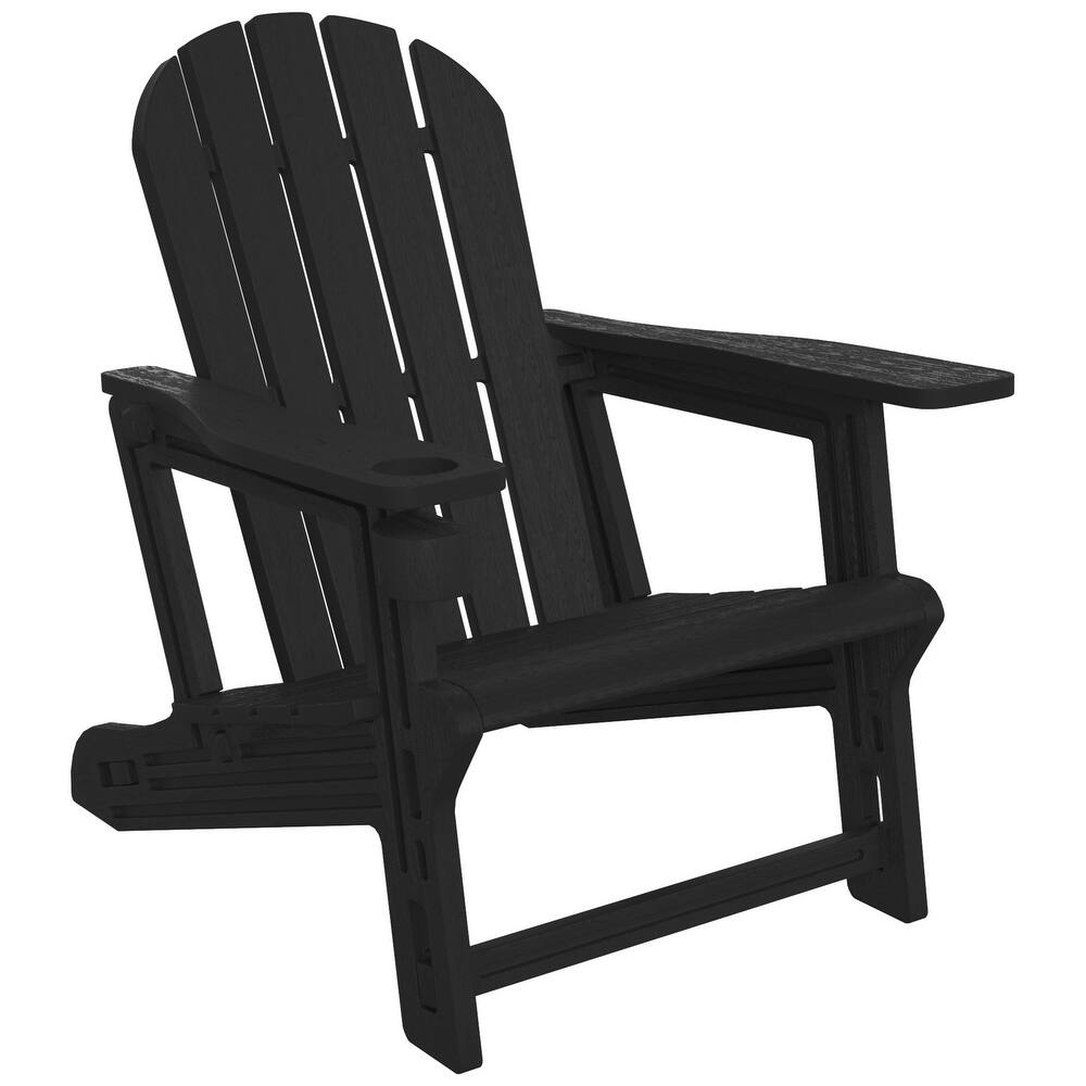 Coastline Outdoor Poly Adirondack Chair with Cup Holder