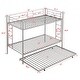 preview thumbnail 13 of 22, Twin over Twin Metal Bunk Bed with Trundle and Two Ladders, Easy Assembly