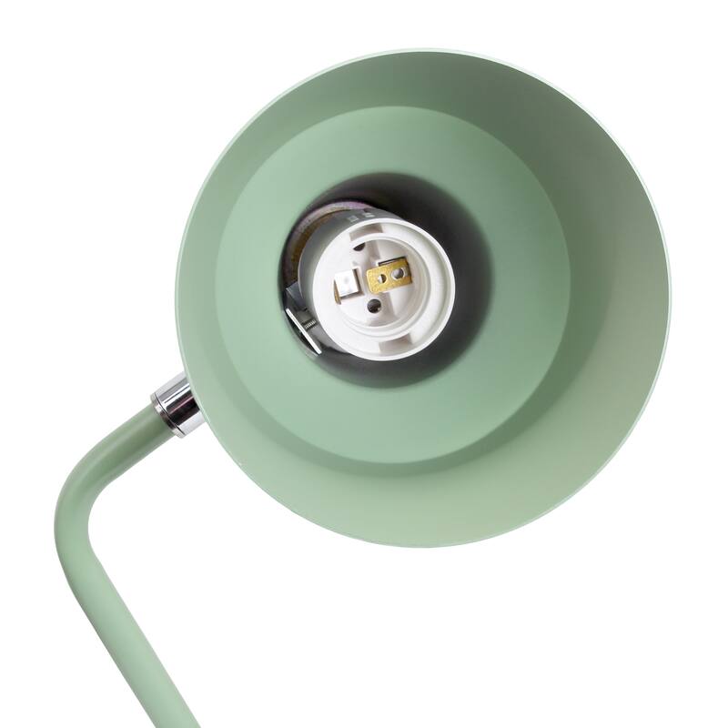 Modern Metal Gooseneck Desk Lamp with Dual USB Charging Ports Adjustable Arm Multiple Colors - 7.8" (L) x 5.2" (W) x 15.2" (H)