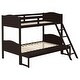 preview thumbnail 18 of 25, Elegant Twin over Full Bunk Bed with Camelback Headboard, Angled Ladder, Guardrails & Mission-Style Design