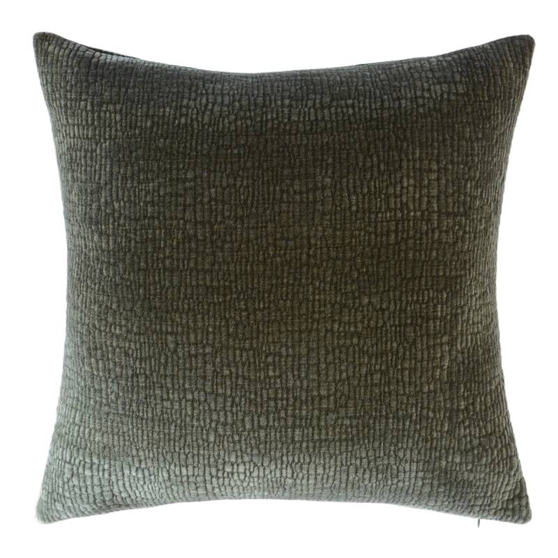 Harp & Finial Ricci Pillow - Textured Velvet - Down Insert - Sage