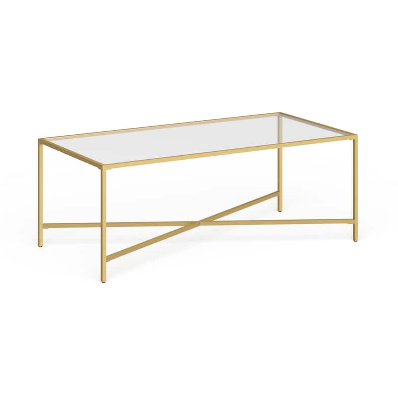 Henley 48'' Wide Rectangular Coffee Table with Glass Top