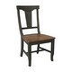 preview thumbnail 8 of 9, 42 in. Round Dual Drop Leaf Dining Table with 2 Panel Back Chairs in Hickory/Washed Coal