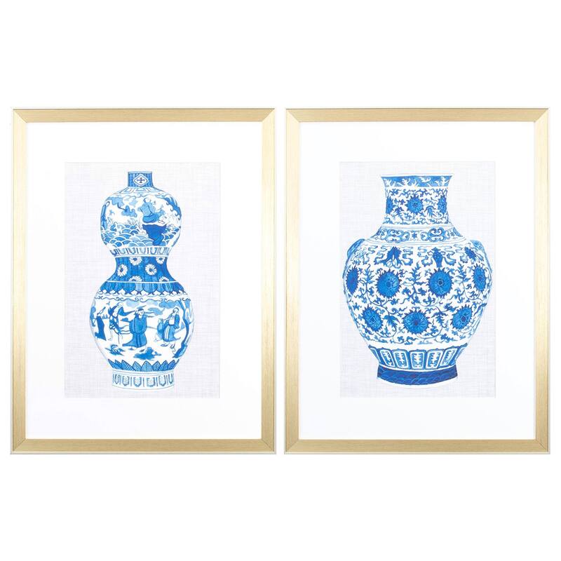 Ming Vase B S/2 Framed Art Under glass - 26 X 20 X 1