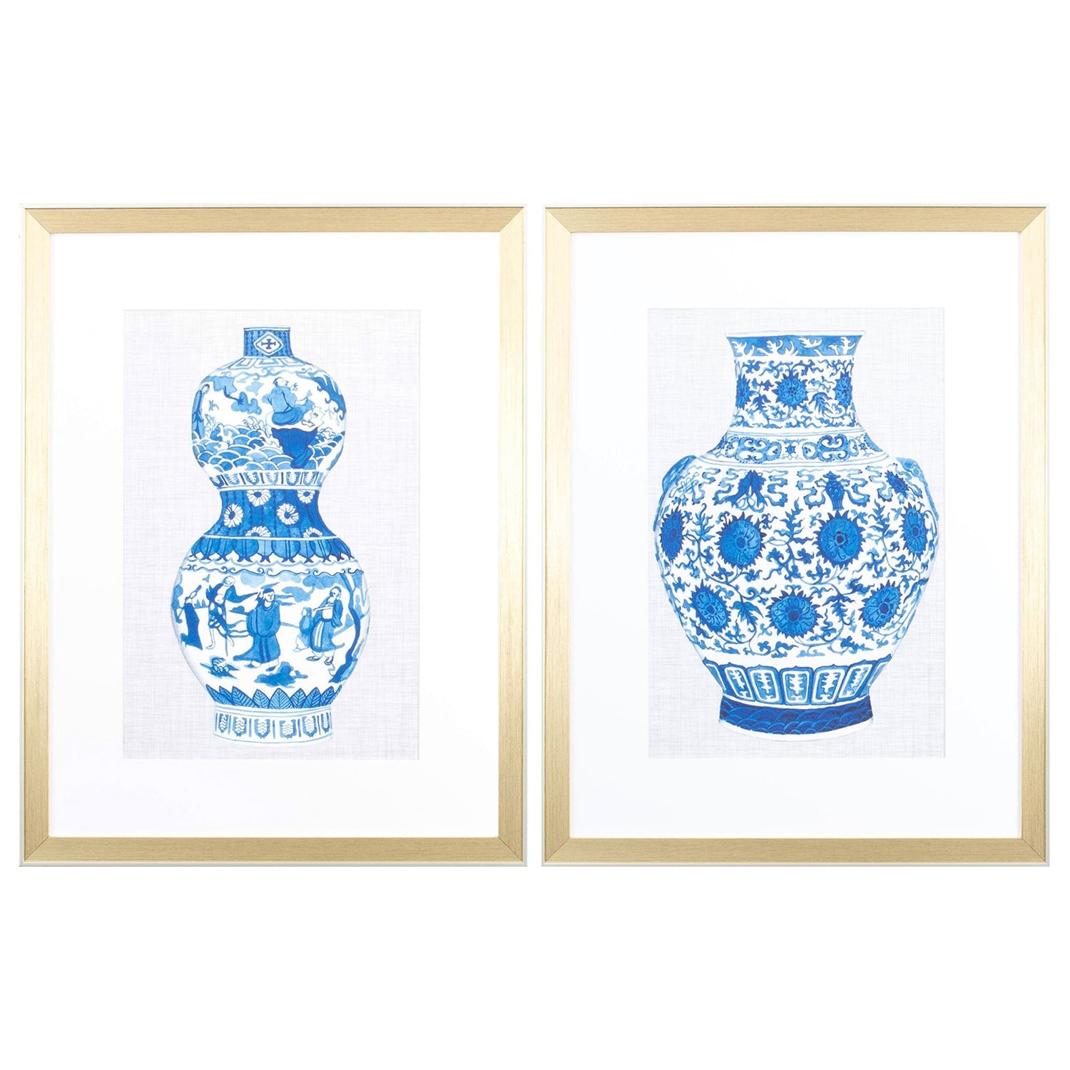 Ming Vase B S/2 Framed Art Under glass
