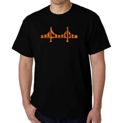 LA Pop Art Men's Word Art T-shirt - San Francisco Bridge