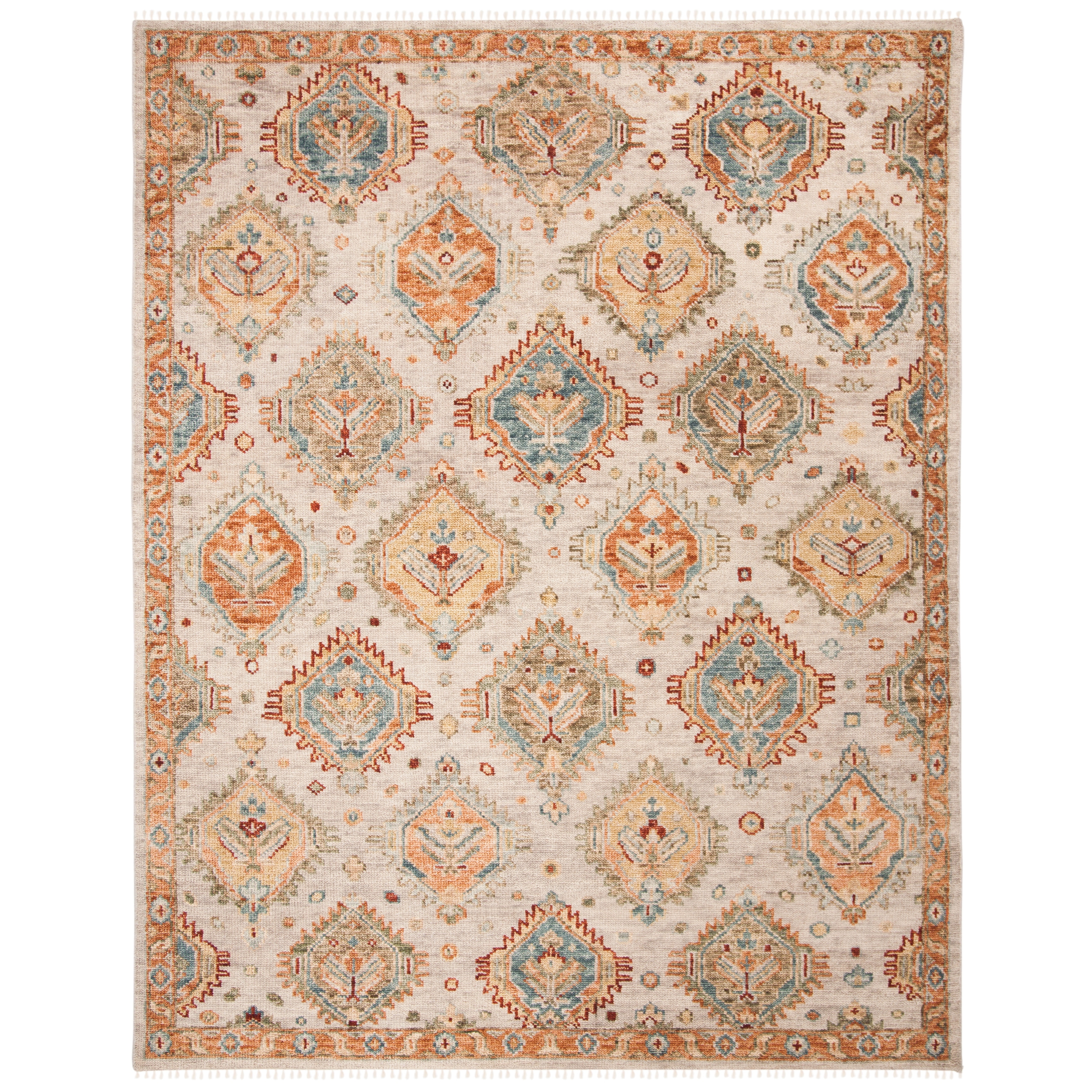 SAFAVIEH Samarkand Collection SRK119M Hand-Knotted Traditional Oriental Premium Wool Living Room Dining Bedroom Area Rug 6' x 9' Blue/Beige SAFAVIEH Samarkand Collection SRK119M Hand-Knotted Traditional Oriental Premium Wool Living Room Dining Bedroom Area Rug 6' x 9' Blue/Beige