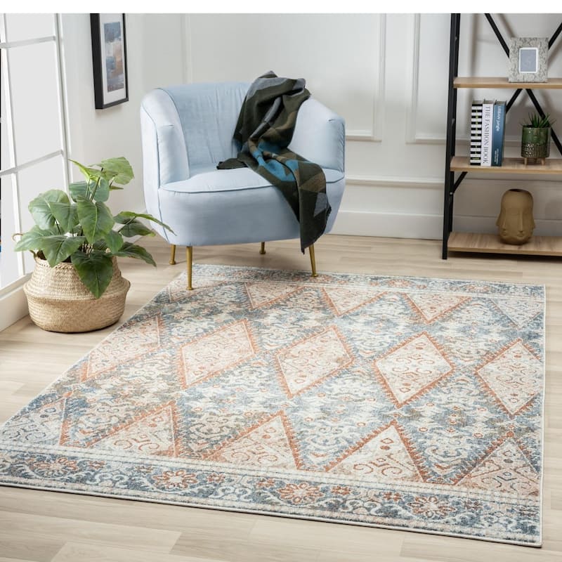 Luxe Weavers Oriental Geometric Area Rug for Bedrooms - 8' x 10'