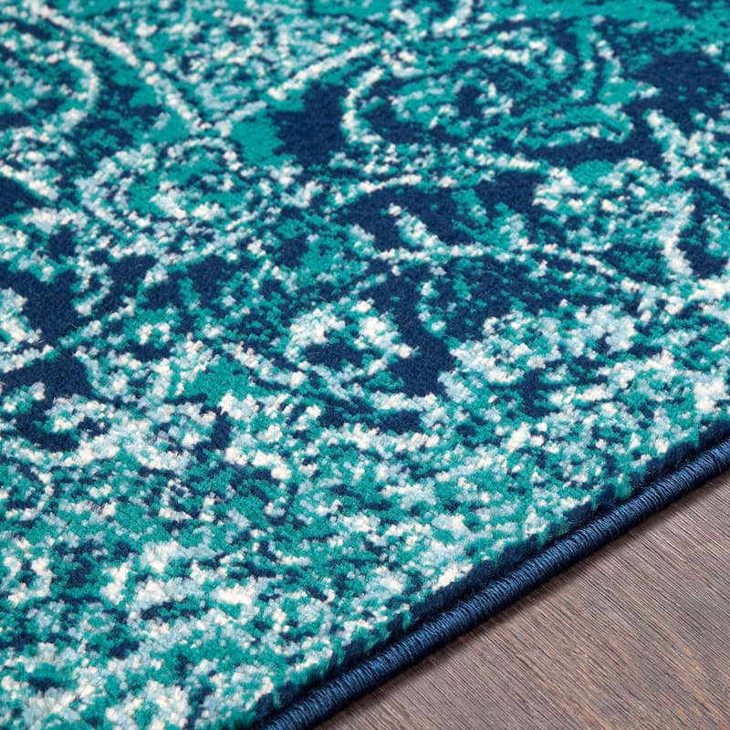 Terenzio Traditional Teal Area Rug