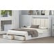 preview thumbnail 6 of 10, Full Size Solid Wood Platform Bed with Upholstered Headboard, Kids Bed Frame with 2-Storage Drawers for Bedroom, White