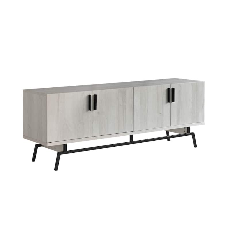 Adela Modern 60-inch Metal Base 4-Door Cabinet TV Stand