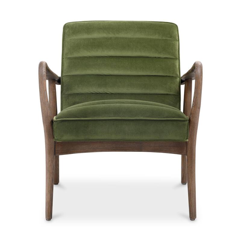 NADAAL STUDIOS Yarden, Accent Chair Upholstery with Wood Frame, Dark Ivy Velvet - Green