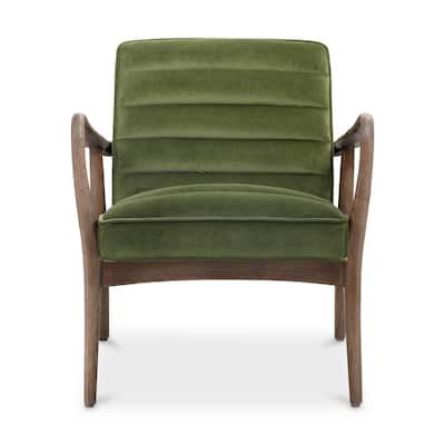 NADAAL STUDIOS Yarden, Accent Chair Upholstery with Wood Frame, Dark Ivy Velvet