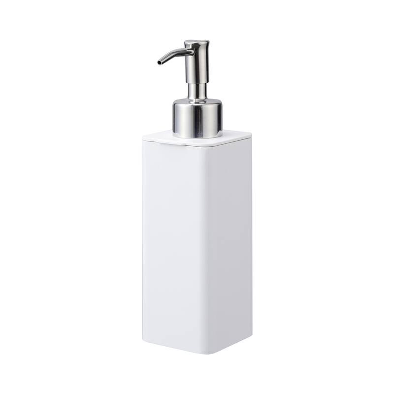 Yamazaki Home Hand Soap Dispenser, ABS Plastic, 8.5 fluid oz., 250 milliliters - L 2.76 x W 2.17 x H 7.68 inches - White