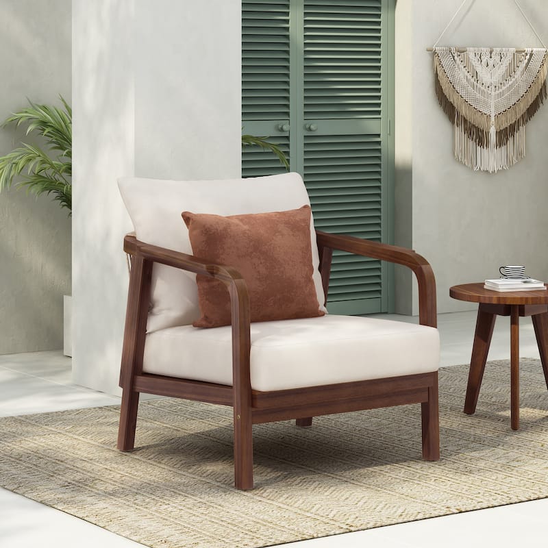 Outdoor Lounge Chair with Woven Backrest
